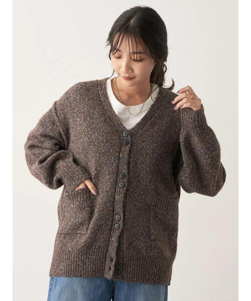 CRAFT STANDARD BOUTIQUE（クラフトスタンダードブティック）の「メランジ多ボタンカーディガン（カーディガン/ボレロ・レディース・ベージュ/グリーン/ブラウン・FREE）」の5枚目の写真