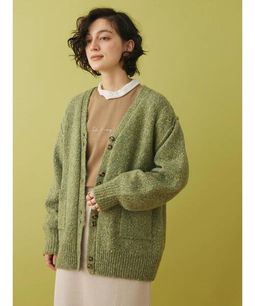 CRAFT STANDARD BOUTIQUE（クラフトスタンダードブティック）の「メランジ多ボタンカーディガン（カーディガン/ボレロ・レディース・ベージュ/グリーン/ブラウン・FREE）」の6枚目の写真