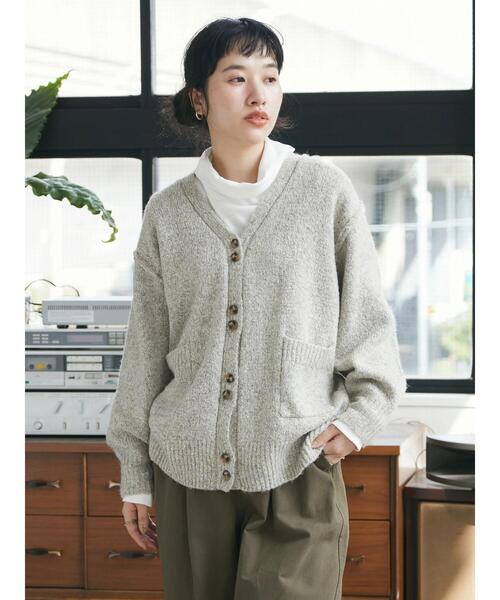 CRAFT STANDARD BOUTIQUE（クラフトスタンダードブティック）の「メランジ多ボタンカーディガン（カーディガン/ボレロ・レディース・ベージュ/グリーン/ブラウン・FREE）」の7枚目の写真