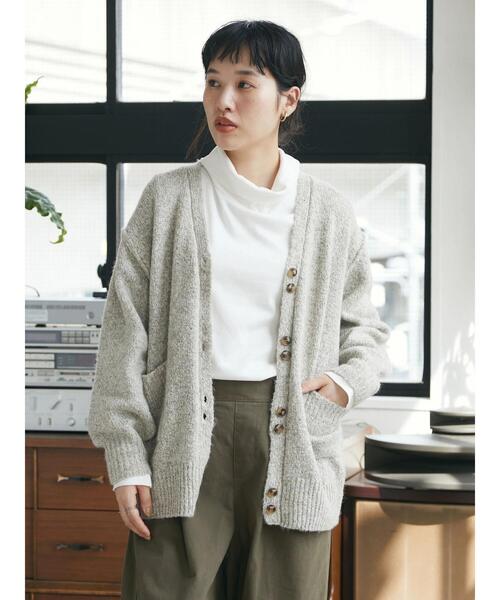 CRAFT STANDARD BOUTIQUE（クラフトスタンダードブティック）の「メランジ多ボタンカーディガン（カーディガン/ボレロ・レディース・ベージュ/グリーン/ブラウン・FREE）」の8枚目の写真