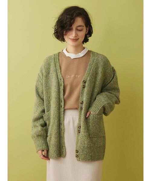 CRAFT STANDARD BOUTIQUE（クラフトスタンダードブティック）の「メランジ多ボタンカーディガン（カーディガン/ボレロ・レディース・ベージュ/グリーン/ブラウン・FREE）」の17枚目の写真
