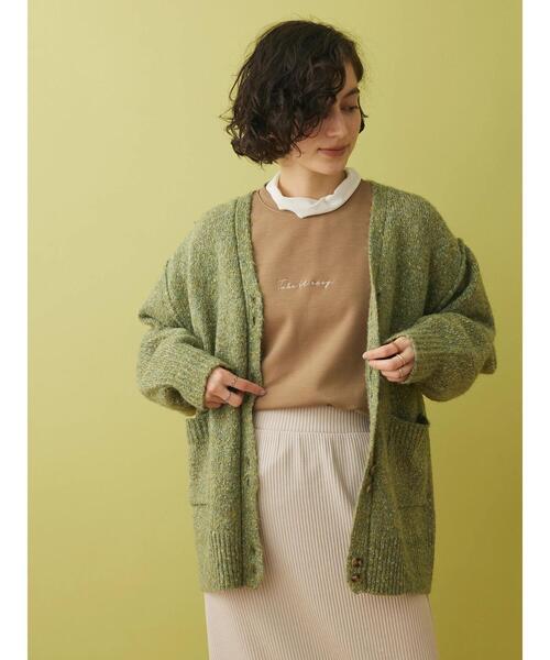 CRAFT STANDARD BOUTIQUE（クラフトスタンダードブティック）の「メランジ多ボタンカーディガン（カーディガン/ボレロ・レディース・ベージュ/グリーン/ブラウン・FREE）」の18枚目の写真