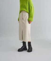 フェイクレザースカート