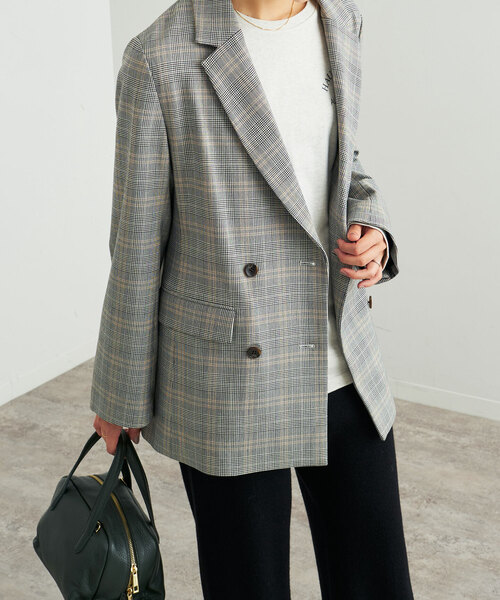 チェックWブレストジャケット