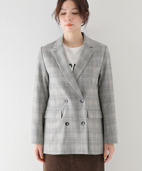 新品♥SLOBE IENA◇チェックWブレストジャケット 秋冬 新品♥SLOBE