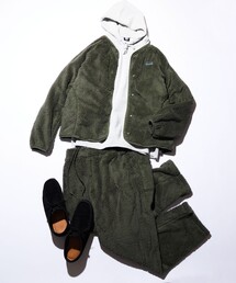 FREAK'S STORE | WEB限定 リラックスフィット フリースセットアップ/ノーカラージャケット×イージーパンツ/カーディガン(ノーカラージャケット)