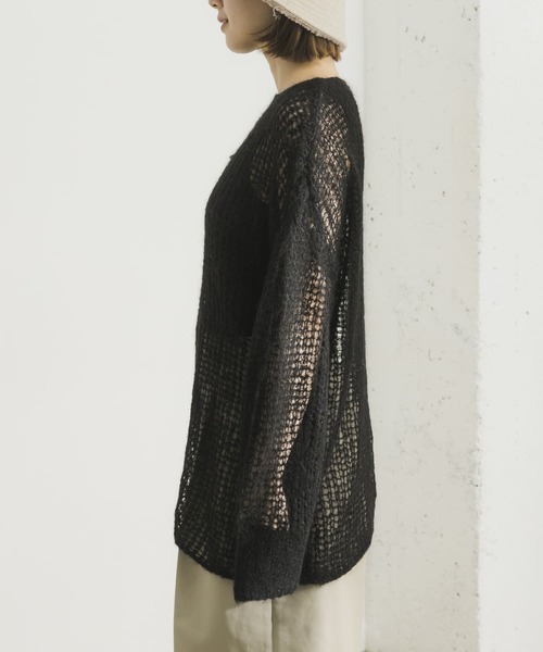 URBAN RESEARCH（アーバンリサーチ）の「シアーモヘヤニットプルオーバー（ニット/セーター・レディース・ブラック/パープル/グリーン・FREE）」の7枚目の写真