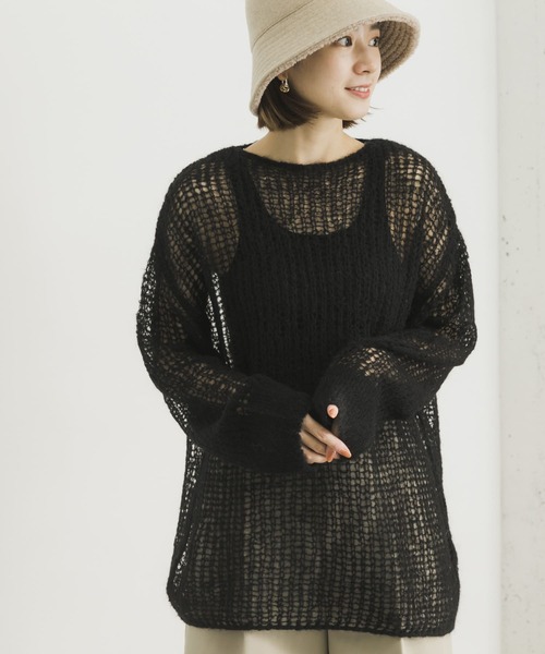 URBAN RESEARCH（アーバンリサーチ）の「シアーモヘヤニットプルオーバー（ニット/セーター・レディース・ブラック/パープル/グリーン・FREE）」の21枚目の写真