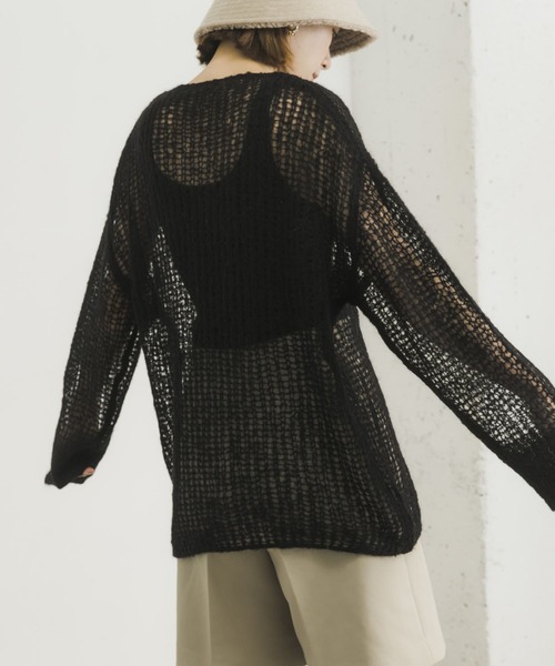 URBAN RESEARCH（アーバンリサーチ）の「シアーモヘヤニットプルオーバー（ニット/セーター・レディース・ブラック/パープル/グリーン・FREE）」の19枚目の写真