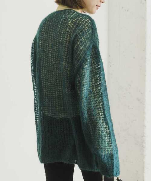 URBAN RESEARCH（アーバンリサーチ）の「シアーモヘヤニットプルオーバー（ニット/セーター・レディース・ブラック/パープル/グリーン・FREE）」の13枚目の写真