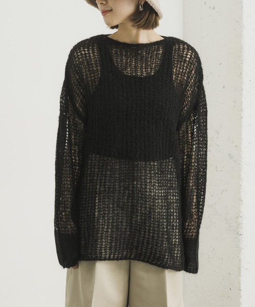 URBAN RESEARCH（アーバンリサーチ）の「シアーモヘヤニットプルオーバー（ニット/セーター・レディース・ブラック/パープル/グリーン・FREE）」の18枚目の写真