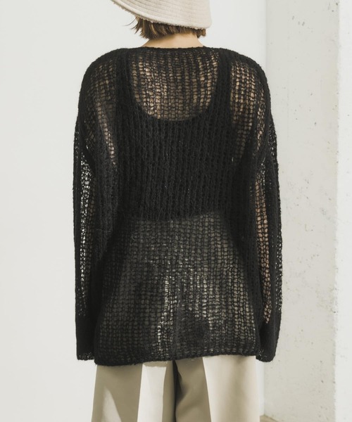 URBAN RESEARCH（アーバンリサーチ）の「シアーモヘヤニットプルオーバー（ニット/セーター・レディース・ブラック/パープル/グリーン・FREE）」の16枚目の写真