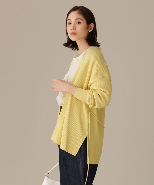 NANO universe(ナノユニバース)の「LB.03/近藤千尋さんコラボ 思いきり洗えるニット ミドルカーディガン(カーディガン/ボレロ・レディース・ライトイエロー/トップグレー・Ⅱ/Ⅰ)」の7枚目の写真