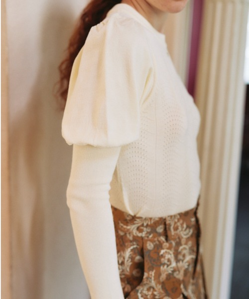 idem(イデム)の「【ZOZOTOWN限定】puff sleeve long lib knit/パフスリーブロングリブ袖ニット(ニット/セーター・レディース・アイボリー/ブラック/モカ/レッド・FREE)」の21枚目の写真