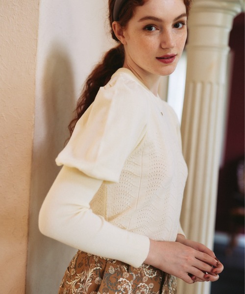 idem(イデム)の「【ZOZOTOWN限定】puff sleeve long lib knit/パフスリーブロングリブ袖ニット(ニット/セーター・レディース・アイボリー/ブラック/モカ/レッド・FREE)」の16枚目の写真