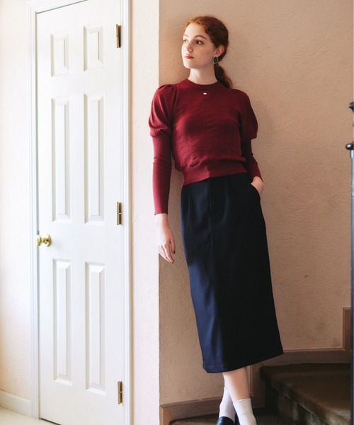 idem(イデム)の「【ZOZOTOWN限定】puff sleeve long lib knit/パフスリーブロングリブ袖ニット(ニット/セーター・レディース・アイボリー/ブラック/モカ/レッド・FREE)」の15枚目の写真