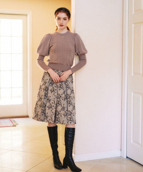idem(イデム)の「【ZOZOTOWN限定】puff sleeve long lib knit/パフスリーブロングリブ袖ニット(ニット/セーター・レディース・アイボリー/ブラック/モカ/レッド・FREE)」の9枚目の写真