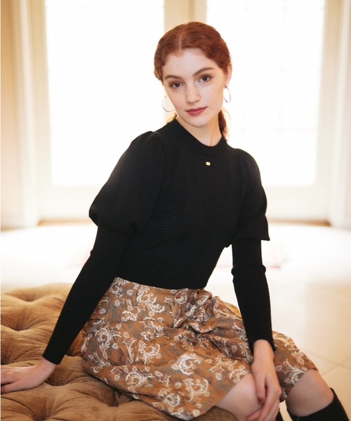 idem(イデム)の「【ZOZOTOWN限定】puff sleeve long lib knit/パフスリーブロングリブ袖ニット(ニット/セーター・レディース・アイボリー/ブラック/モカ/レッド・FREE)」の12枚目の写真