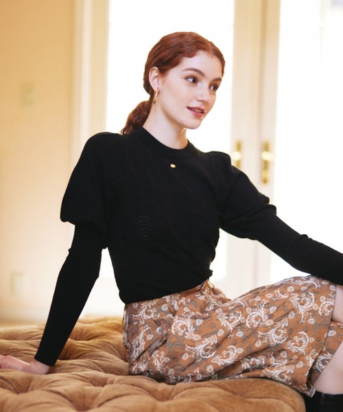 idem(イデム)の「【ZOZOTOWN限定】puff sleeve long lib knit/パフスリーブロングリブ袖ニット(ニット/セーター・レディース・アイボリー/ブラック/モカ/レッド・FREE)」の8枚目の写真