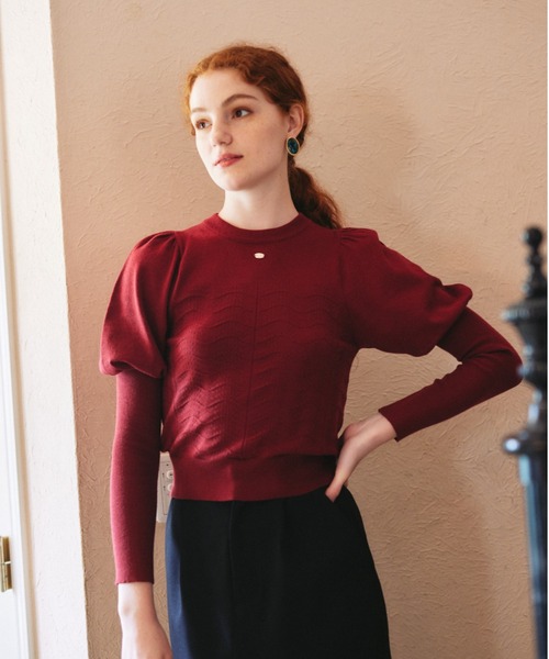 idem(イデム)の「【ZOZOTOWN限定】puff sleeve long lib knit/パフスリーブロングリブ袖ニット(ニット/セーター・レディース・アイボリー/ブラック/モカ/レッド・FREE)」の19枚目の写真