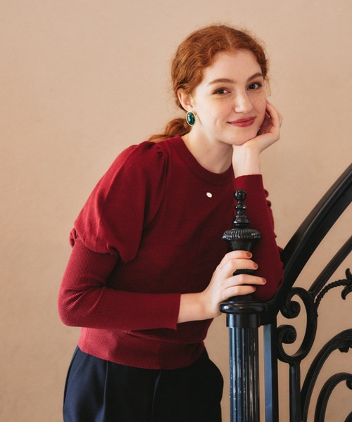 idem(イデム)の「【ZOZOTOWN限定】puff sleeve long lib knit/パフスリーブロングリブ袖ニット(ニット/セーター・レディース・アイボリー/ブラック/モカ/レッド・FREE)」の13枚目の写真