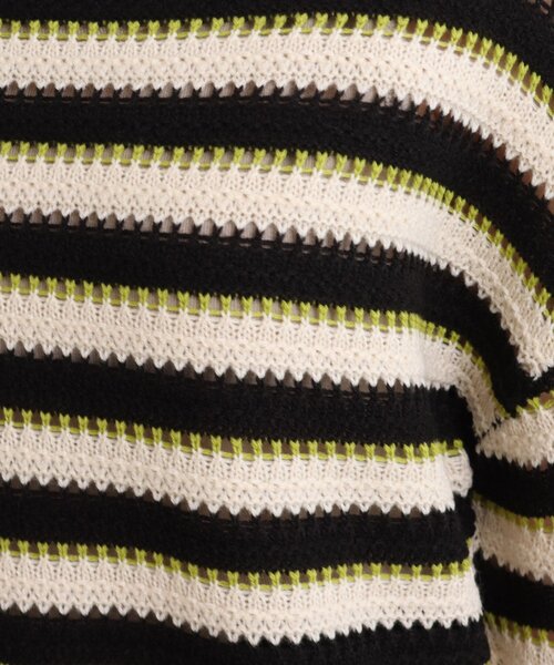 Cutie Blonde（キューティーブロンド）の「◆透かし編みマルチボーダーニットプルオーバー（ニット/セーター・レディース・ブラウン系3/ブラック系2/オレンジ系その他4・00）」の20枚目の写真