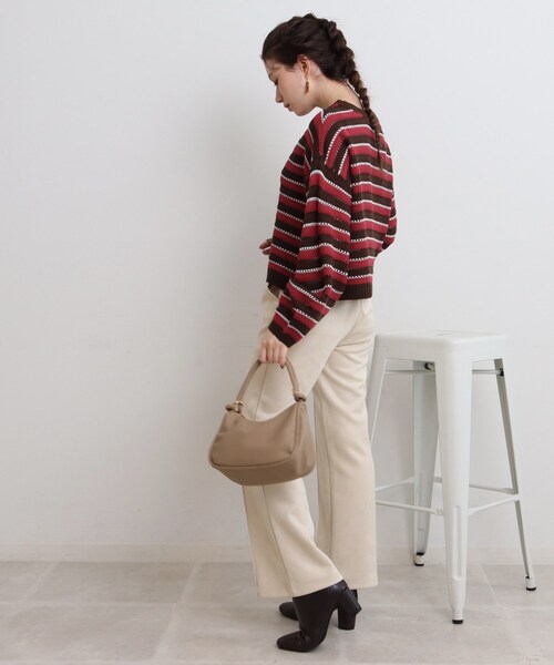 Cutie Blonde（キューティーブロンド）の「◆透かし編みマルチボーダーニットプルオーバー（ニット/セーター・レディース・ブラウン系3/ブラック系2/オレンジ系その他4・00）」の12枚目の写真