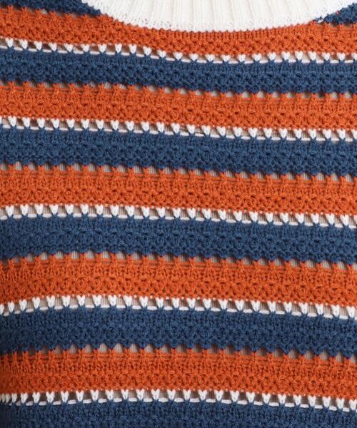 Cutie Blonde（キューティーブロンド）の「◆透かし編みマルチボーダーニットプルオーバー（ニット/セーター・レディース・ブラウン系3/ブラック系2/オレンジ系その他4・00）」の16枚目の写真