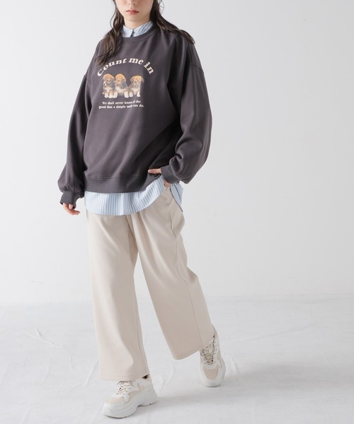 Honeys（ハニーズ）の「裏起毛ストレート（股下６４ｃｍ）（その他パンツ・レディース・ブラック/グリーン/グレイッシュベージュ/イエロー×グリーン・L/SS/S/M）」の15枚目の写真