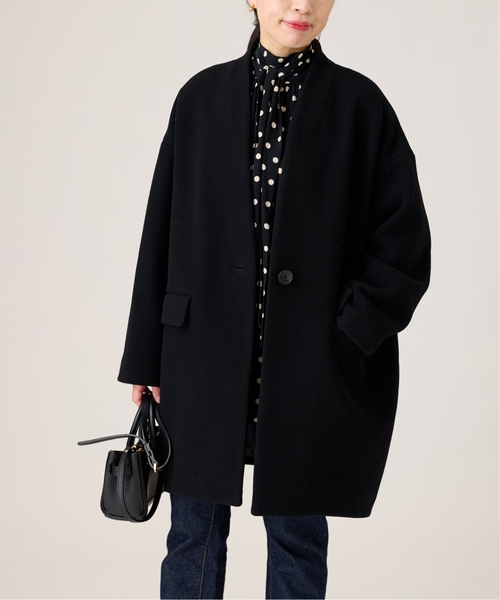 [美品]ELENDEEK エレンディーク ノーカラーコクーンコート COAT ELENDEEK エレンディーク ウールカシミヤコクーンコート ノー