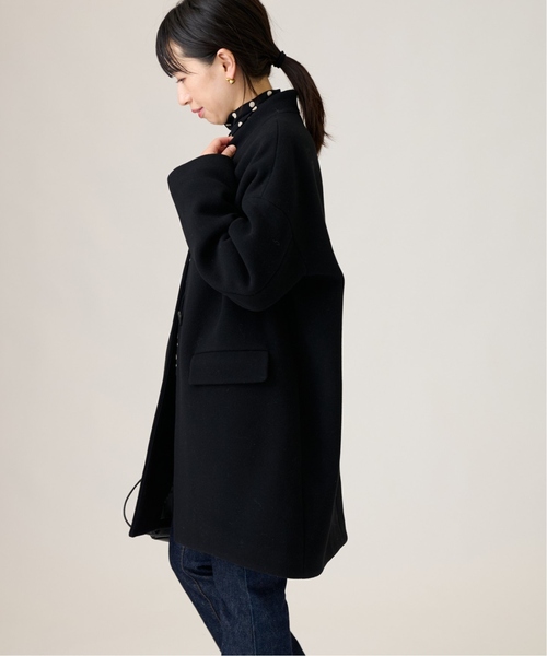 journal standard L'essage（ジャーナルスタンダードレサージュ）の「コクーンミドルコート2（ノーカラーコート・レディース・モスグリーン/アイボリー/ブラック・FREE）」の8枚目の写真