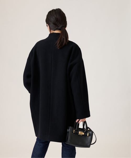 journal standard L'essage（ジャーナルスタンダードレサージュ）の「コクーンミドルコート2（ノーカラーコート・レディース・モスグリーン/アイボリー/ブラック・FREE）」の5枚目の写真