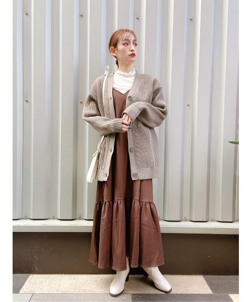 ORiental TRaffic（オリエンタルトラフィック）の「【ORiental TRaffic】チャンキーヒールミドルブーツ（ブーツ・レディース・ホワイト/ベージュ/ブラック・M/L/XL/S）」の5枚目の写真