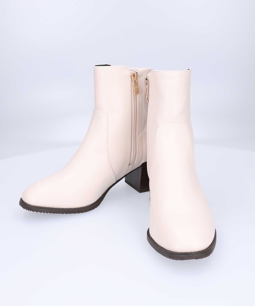 ORiental TRaffic（オリエンタルトラフィック）の「【ORiental TRaffic】チャンキーヒールミドルブーツ（ブーツ・レディース・ホワイト/ベージュ/ブラック・M/L/XL/S）」の12枚目の写真