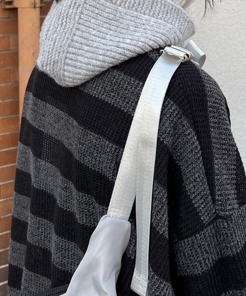 Chikashitsu +（チカシツプラス）の「【Chikashitsu + / チカシツプラス】shoulder bag / ショルダーバッグ ボディクロスバッグ バッグ メッセンジャーバッグ 肩掛け鞄  カバン（ショルダーバッグ・メンズ・ブラック/ライトグレー・ONE SIZE）」の18枚目の写真