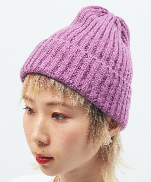 Alite cloth（アリーテクロス）の「カラー展開最大級！ベーシックリブニット帽（ニットキャップ/ビーニー・レディース・オレンジ/ベージュ/オフホワイト/ネイビー/パープル/チャコールグレー/ブラック/ライトブルー/イエロー/オリーブ/グレー/ライトパープル・F）」の10枚目の写真