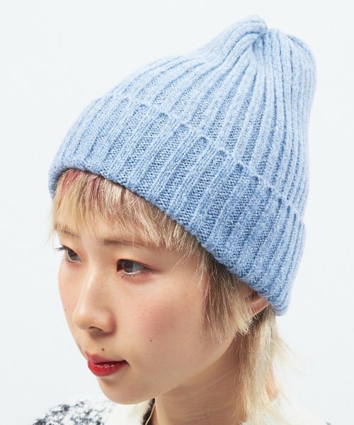 Alite cloth（アリーテクロス）の「カラー展開最大級！ベーシックリブニット帽（ニットキャップ/ビーニー・レディース・オレンジ/ベージュ/オフホワイト/ネイビー/パープル/チャコールグレー/ブラック/ライトブルー/イエロー/オリーブ/グレー/ライトパープル・F）」の8枚目の写真