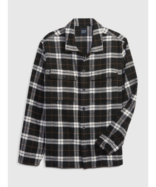 GAP（ギャップ）の「ウールライク プレイドシャツ（シャツ/ブラウス・メンズ・ブラウン/ブラック・M/XL/L/S/XS）」の3枚目の写真