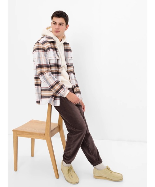 GAP（ギャップ）の「ウールライク プレイドシャツ（シャツ/ブラウス・メンズ・ブラウン/ブラック・M/XL/L/S/XS）」の7枚目の写真