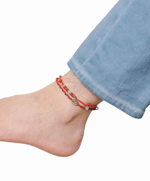 wakami(ワカミ)の「wakami × bPr BEAMS / 別注 アンクレット 2本セット 2023(アンクレット・メンズ・ナチュラル/オレンジ/インディゴブルー/マルチ/レッド/オリーブ/ブラック・ONE SIZE)」の5枚目の写真