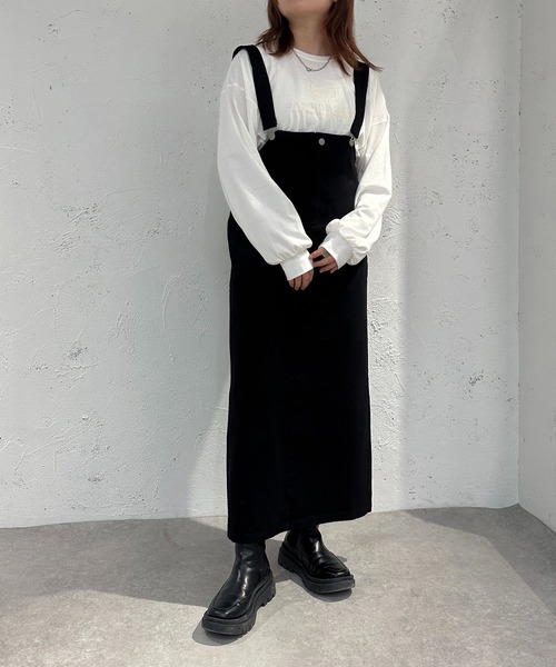 apres jour mignon(アプレジュールミニョン)の「サス付きナロースカート【ZOZOTOWN限定アイテム】(スカート・レディース・カーキ/ブラック・X-LARGE/SMALL/MEDIUM)」の12枚目の写真