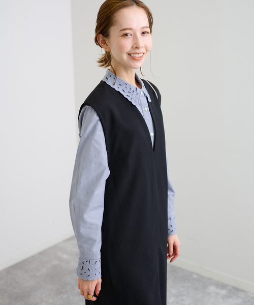 SLOBE IENA（スローブイエナ）の「刺繍レースカラーシャツ