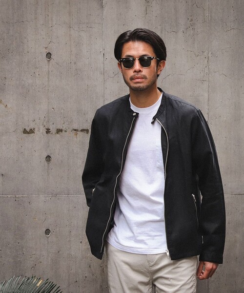 BEAMS（ビームス）の「BEAMS / リネン ライダース ジャケット（ライダースジャケット・メンズ・ブラック/ベージュ・M/XL/S/L）」の9枚目の写真