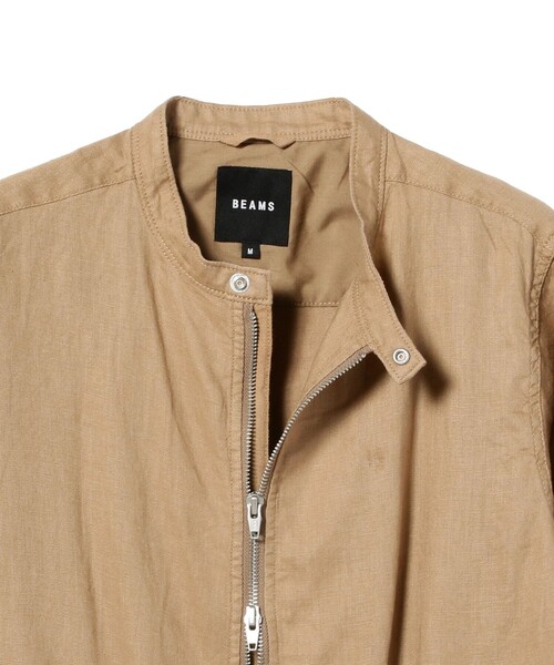 BEAMS（ビームス）の「BEAMS / リネン ライダース ジャケット（ライダースジャケット・メンズ・ブラック/ベージュ・M/XL/S/L）」の10枚目の写真