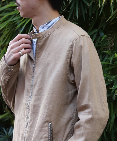 BEAMS（ビームス）の「BEAMS / リネン ライダース ジャケット（ライダースジャケット・メンズ・ブラック/ベージュ・M/XL/S/L）」の22枚目の写真