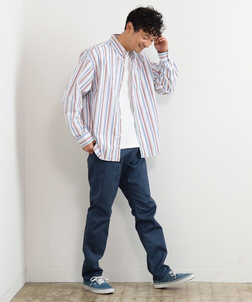 B:MING by BEAMS（ビーミングバイビームス）の「B:MING by BEAMS / マルチストライプ ボタンダウン シャツ（シャツ/ブラウス・メンズ・オフホワイト/ベージュ/ブルー・LARGE/SMALL/X-LARGE/MEDIUM）」の15枚目の写真