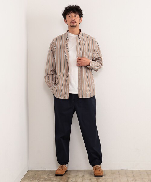 B:MING by BEAMS（ビーミングバイビームス）の「B:MING by BEAMS / マルチストライプ ボタンダウン シャツ（シャツ/ブラウス・メンズ・オフホワイト/ベージュ/ブルー・LARGE/SMALL/X-LARGE/MEDIUM）」の5枚目の写真