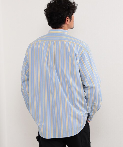 B:MING by BEAMS（ビーミングバイビームス）の「B:MING by BEAMS / マルチストライプ ボタンダウン シャツ（シャツ/ブラウス・メンズ・オフホワイト/ベージュ/ブルー・LARGE/SMALL/X-LARGE/MEDIUM）」の11枚目の写真