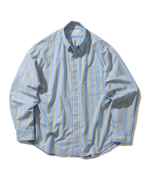 B:MING by BEAMS（ビーミングバイビームス）の「B:MING by BEAMS / マルチストライプ ボタンダウン シャツ（シャツ/ブラウス・メンズ・オフホワイト/ベージュ/ブルー・LARGE/SMALL/X-LARGE/MEDIUM）」の8枚目の写真