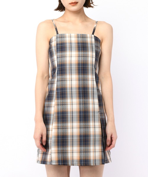 SPIRALGIRL（スパイラルガール）の「フェイクスリットキャミワンピース（ワンピース・レディース・ブルー系/オレンジ系/ブラック・FREE）」の9枚目の写真